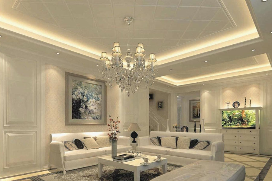 plafon gypsum persegi panjang minimalis